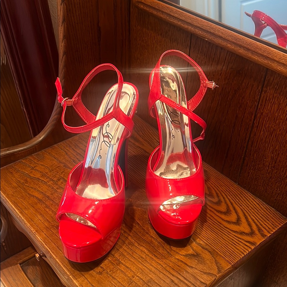 Elle Red Women's Platform Heels